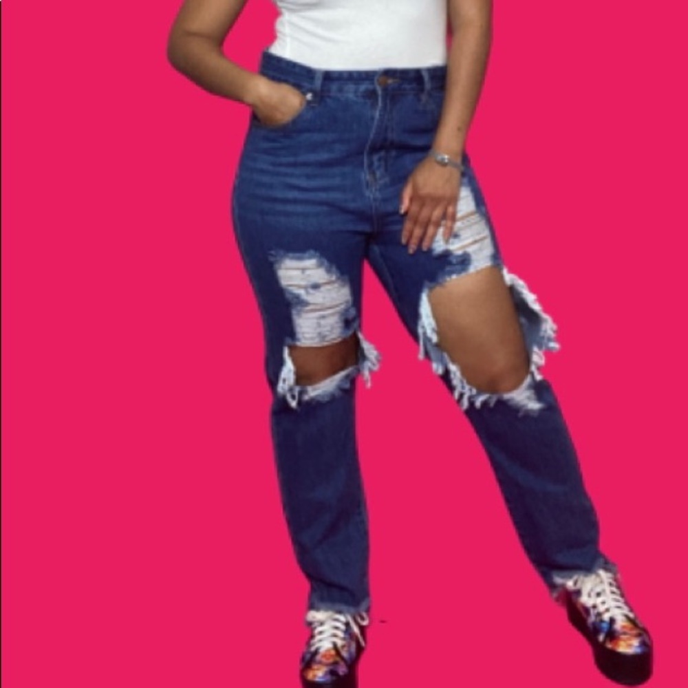 Distressed Denim Jean